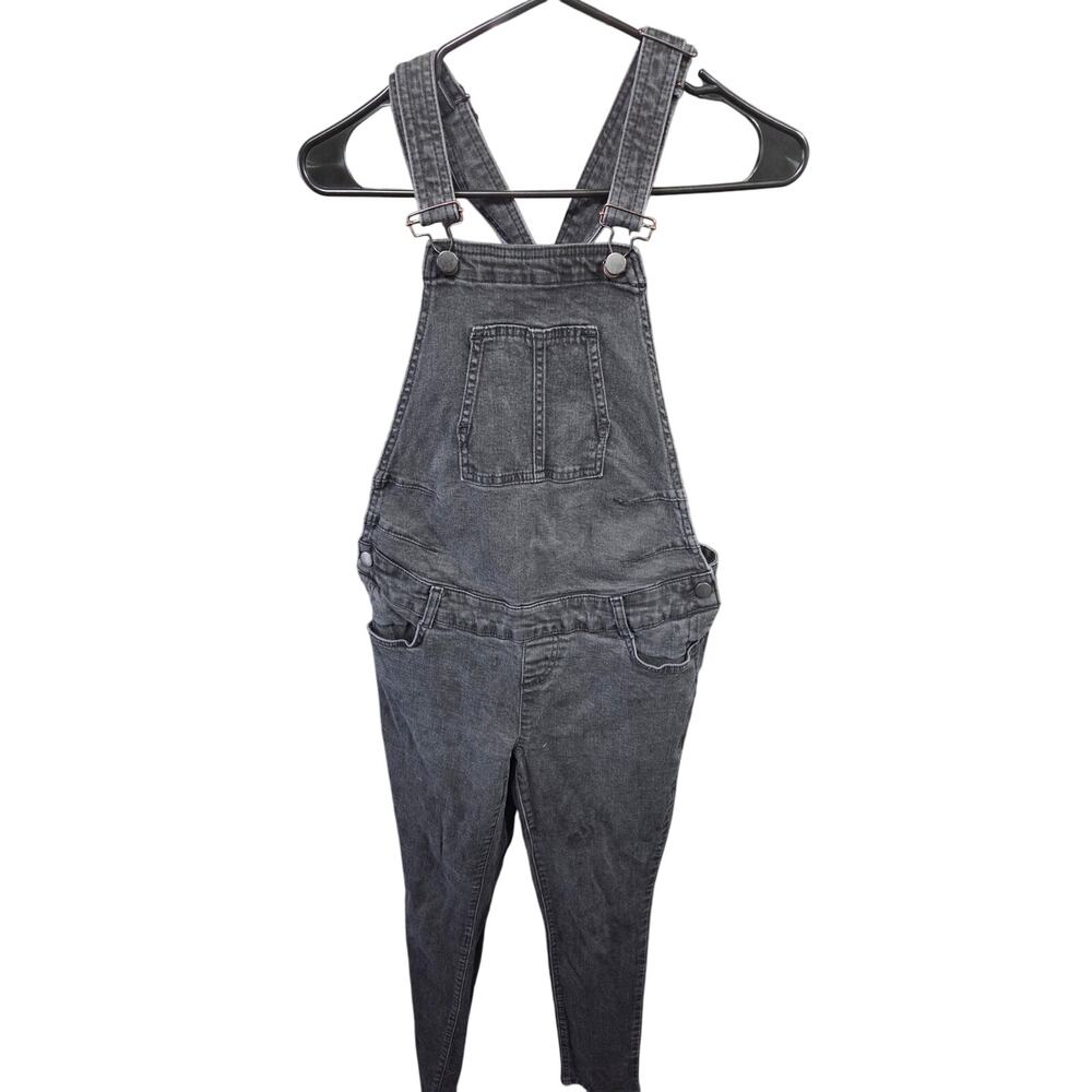 Black Denim Maternity Overalls - serephine - 4